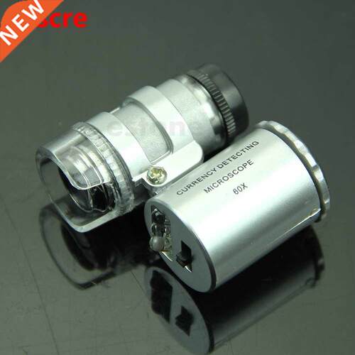 Mini 60X Magnifier Microscope UV Jeweler Loupe currency Dete