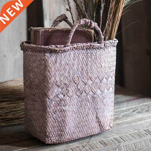 Natural Straw Baskets Cabas Storage Basket Decorative