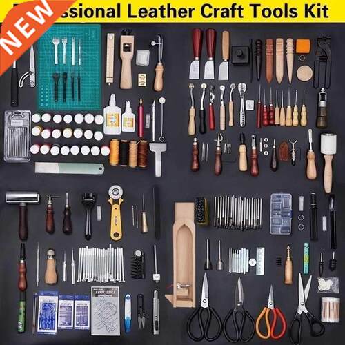 Professional Leather Craft Hand Tools Kit with Instructions