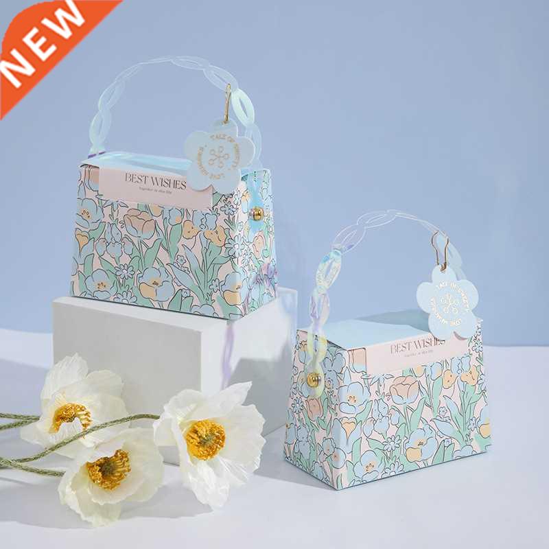 Flower Gift Boxes Candy Cake Paper Package Handle Box Cookie