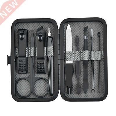 9pcs/set Nail Clippers Manicure Pedicure Set Portable Travel