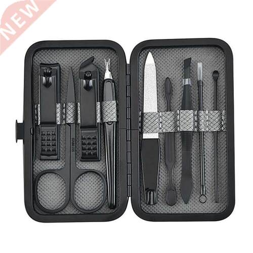 9pcs/set Nail Clippers Manicure Pedicure Set Portable Travel