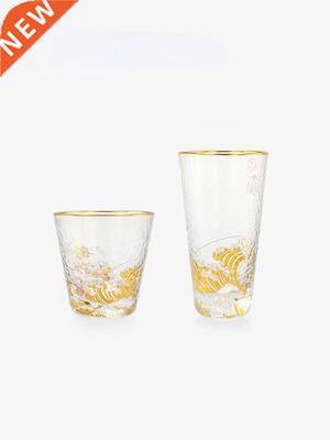 Glass Women	s Summer Cup Gilt Edging Glass Water Cup