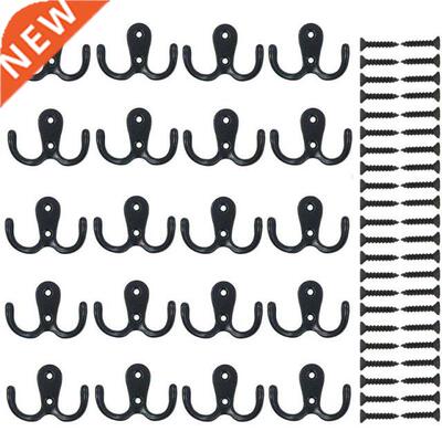 20Pcs Wall Coat Hooks Double Robe Hook Rustic Hooks Retro Cl
