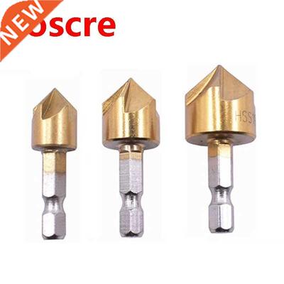 3pcs Titanium Coated Countersink Chamfer Tool Deburring Tool