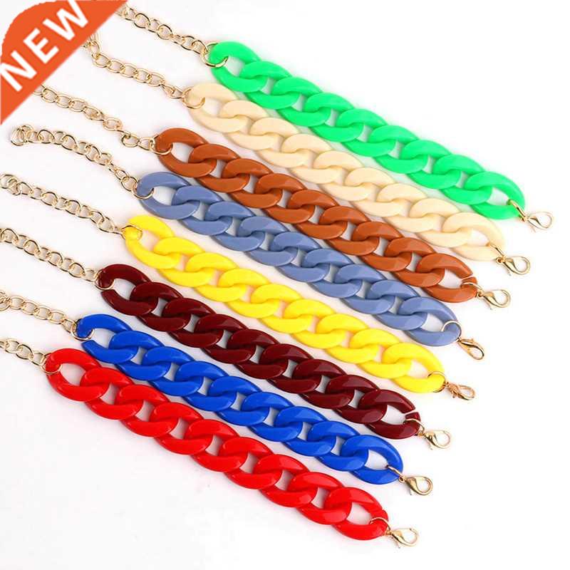 FishSheep Colorful Acrylic Thick Chain Bracelets For Men Wom