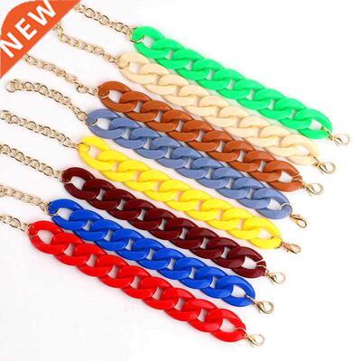 FishSheep Colorful Acrylic Thick Chain Bracelets For Men Wom