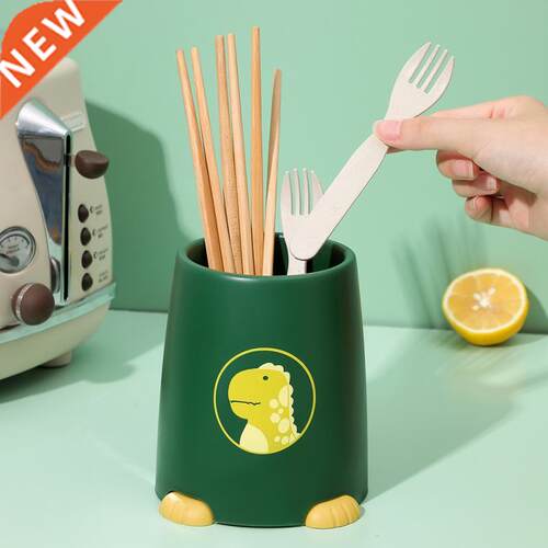 New Dinosaur Spoon Fork Chopstick Storage Holder Box Layer