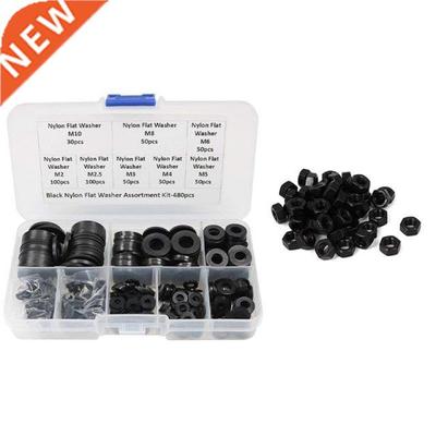 50Pcs M6 Carbon Steel Grade 8 Hexagon Hex Nut Black & 48