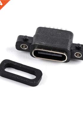 2Pc USB 3.1 Type-C 6 Pin Female Socket SMD DIP Connector Wit