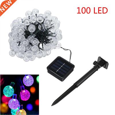 5m - 12m 100LED Solar Lamp Crystal Ball String Lights Flash