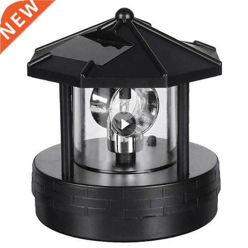 Solar Lights Lighthouse Shape Light Plastic LED Rotating