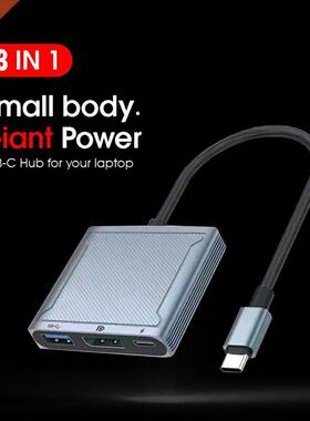 3 in 1 Type C To HDMI-compatible USB 3.0 Charging Adapter US