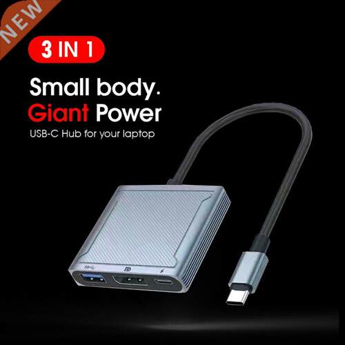 3 in 1 Type C To HDMI-compatible USB 3.0 Charging Adapter US