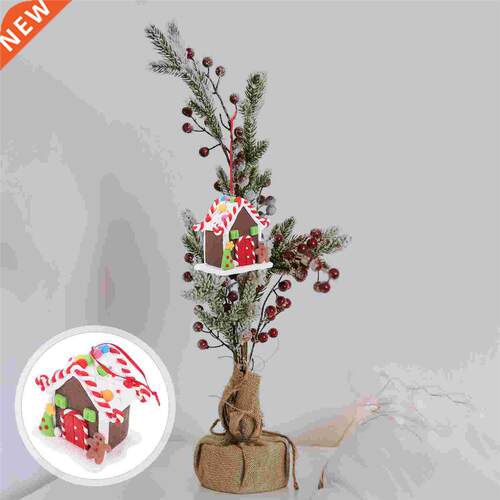 1PC Polymer Clay House Xmas Pendant Lovely Xmas Shop Window