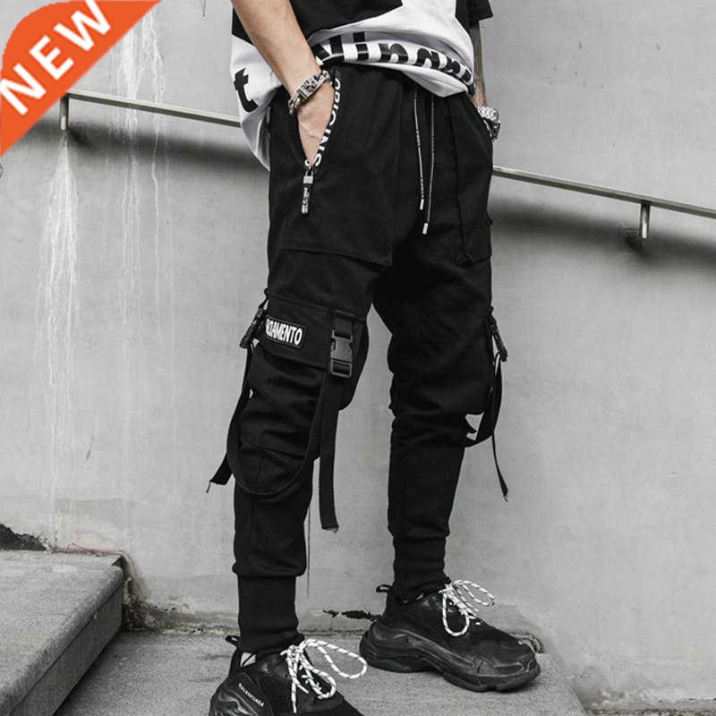 2020 Spring Hip Hop Joggers Men Black Harem Pants Multi-pock