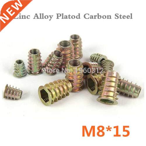 100pcs/lot M8*15 Furniture Hex drive Head Nut Threaded F