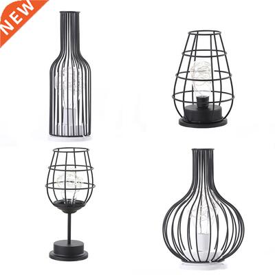Retro Wrought Iron Table Lamp Innovative Vintage Wine