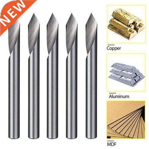 5pcs 30 Deg V Groove Engraving Tool Flat Bottom CNC Spiral R