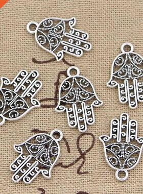 0pcs Charms Hamsa Palm Protection 20x15mm Handmade Pendant