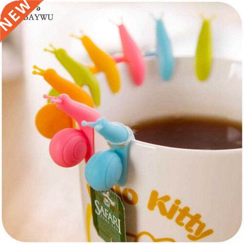 5 PCS/Set Cute Snail Shape Silicone Tea Bag Holder Cup Mug