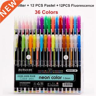 48 Colors Gel Pens Set Glitter Gel Pen Coloring Books Jour