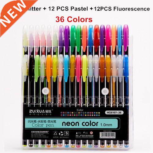 48 Colors Gel Pens Set Glitter Gel Pen Coloring Books Jour