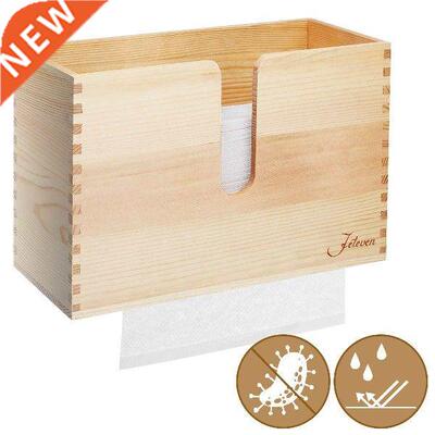 Retro Wooden Wall Mounted Tissue Box Bathroom Paper Towel