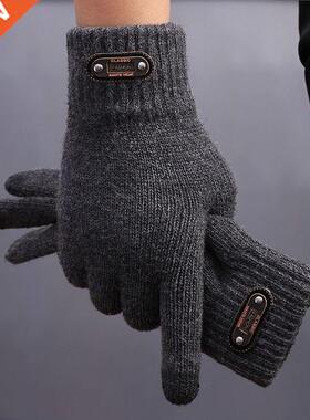 Winter Autumn Men Knitted Gloves Touch Screen High Quality W