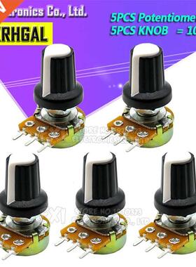 5 Sets WH148 1K 10K 20K 50K 100K 500K Ohm 15mm 3 Pin Linear