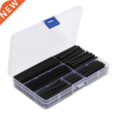 150pc Black Shrink Tube Assortment Wrap Insulation Cable Tub