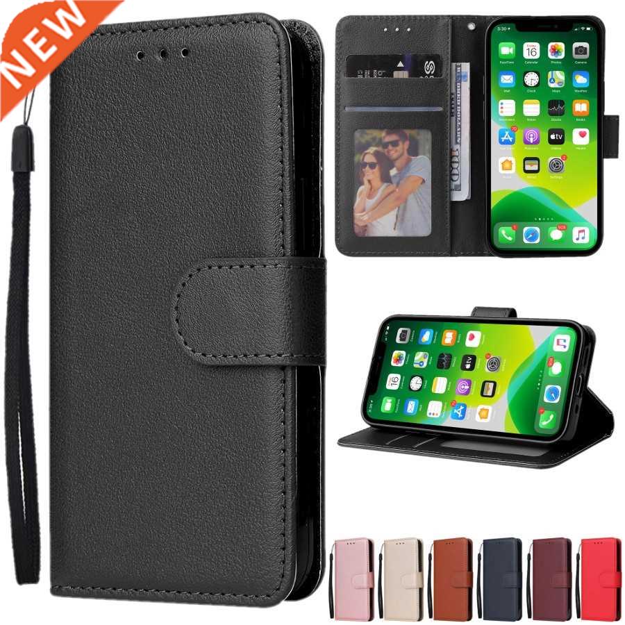 Flip Wallet Case PU Leather With Card Slots Classic Style Fo