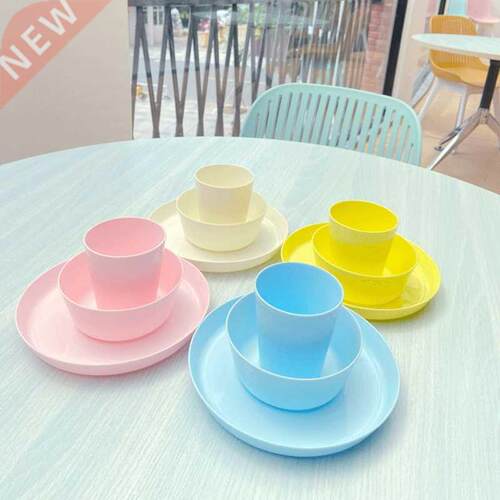 12 Piece Plastic Dinnerware Set, Reusable BPA Free 4 Cups,
