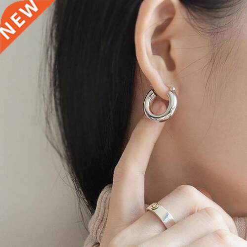 Foxanry 925 Stamp U-Shape Stud Earrings for Women France Gol