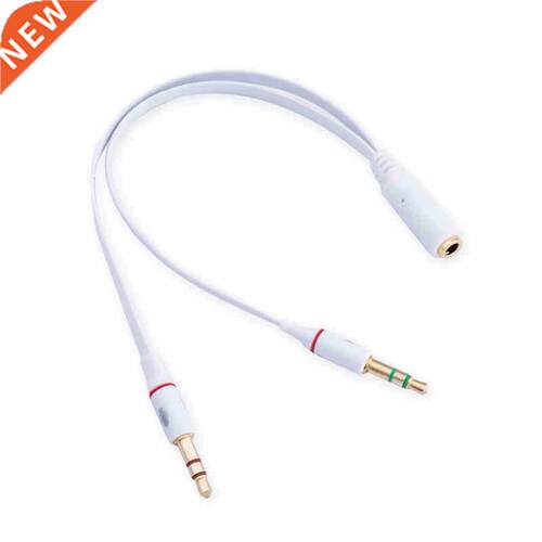 3.5mm Audio Mic Y Splitter Cable Headphone Adapter Female to