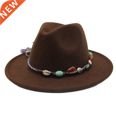 oZyc Wool Women Men Felt Fedora Hat With Tassel Bohemia Ribb