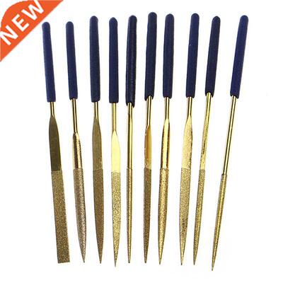 10Pcs Ttanum Damond Coatng Needle Flat Fle Set Metal Wo