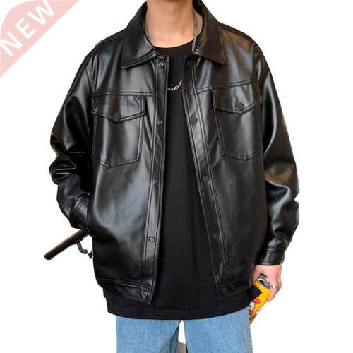 2022 Spring New Loose Soft Leather Jacket Single Breasted Ja