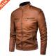 New Causal Vintage Men Jacket Brand Leather Coat Spring