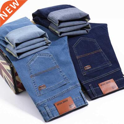 Br Wang Men Jeans Business Casual Light Blue Elastic Fo
