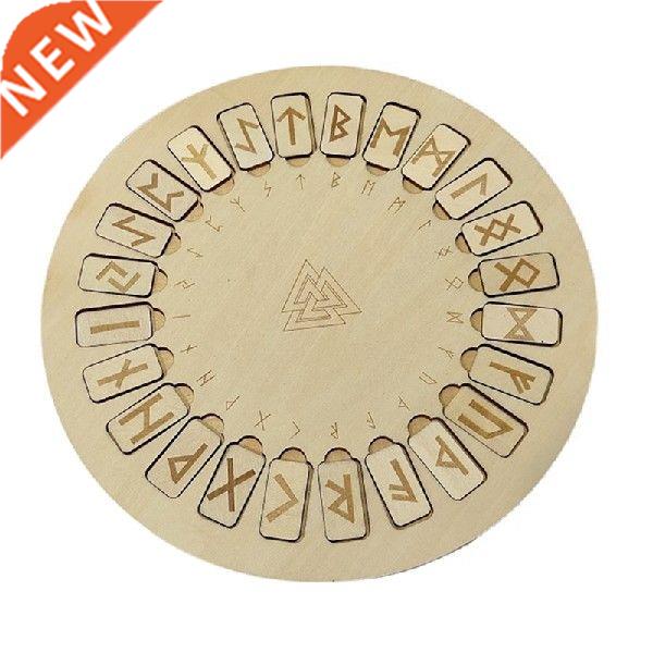 Wooden Rune Disc Set Witch Ceremony Props Magic Altar