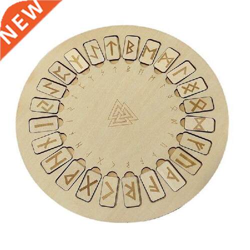 Wooden Rune Disc Set Witch Ceremony Props Magic Altar
