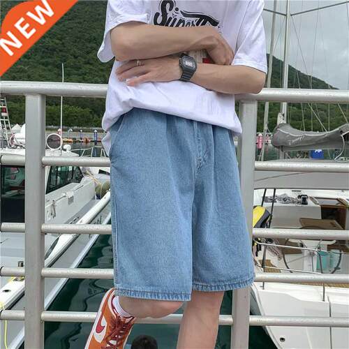 Men's Korean Setwear Jeans Shorts Straight Wide Leg Denim Sh