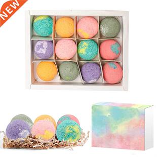 12pcs Organic Bath Ball Bombs Gift Set Natural Mini