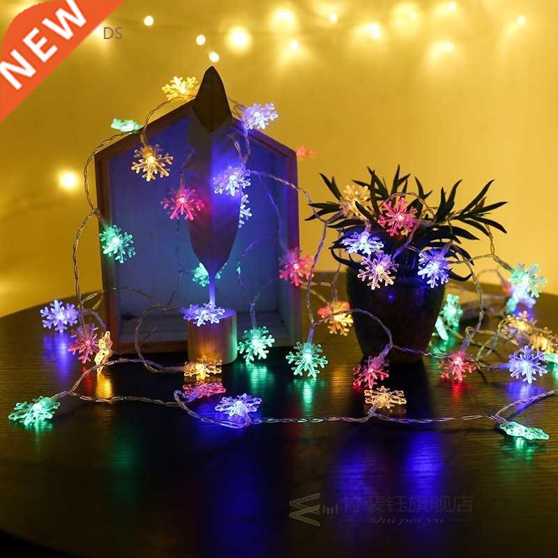 Led Snowflake String Lighting Flashing Lights Starry Festiva