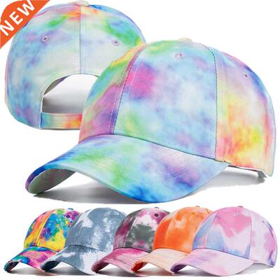 New Fashion Women Tie Dye Cap Multicolor Irregular Print Bas