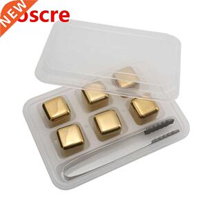 Reusable Golden Whiskey Stones Ice Cubes Chilling Rocks Whis