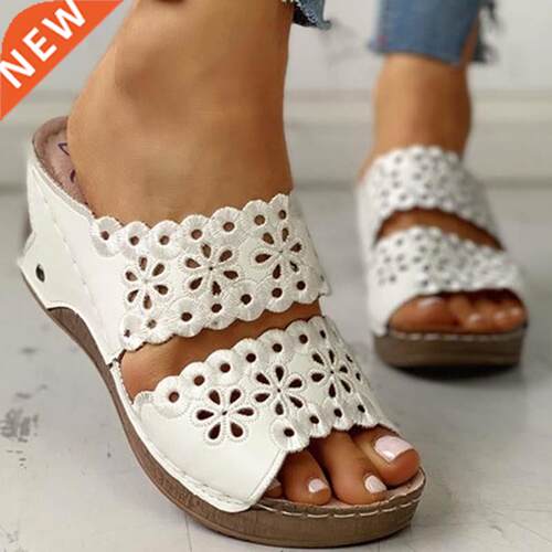 Sandals Women Summer New Embroidery Female Open Toe Women Sh