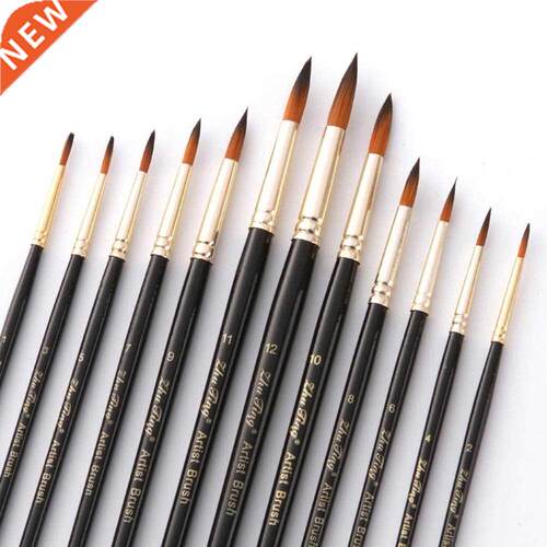 12Pcs/Set Professional Artist Paint Brush Acrylic Watercolor