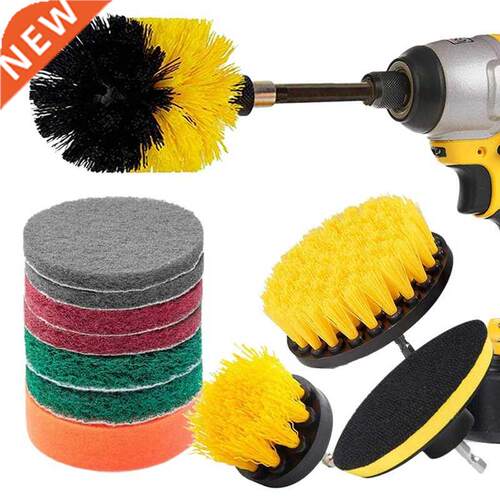 12 Piece Drill Brush Scrub Pads Power Scrubber Brush with Ex